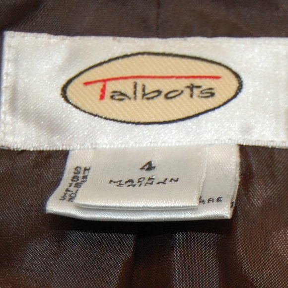 TALBOTS Brown and White Women's Patterned Jacket Size 4 - Picture 7 of 8